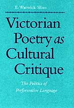 Cover for Victorian Poetry As Cultural Critique