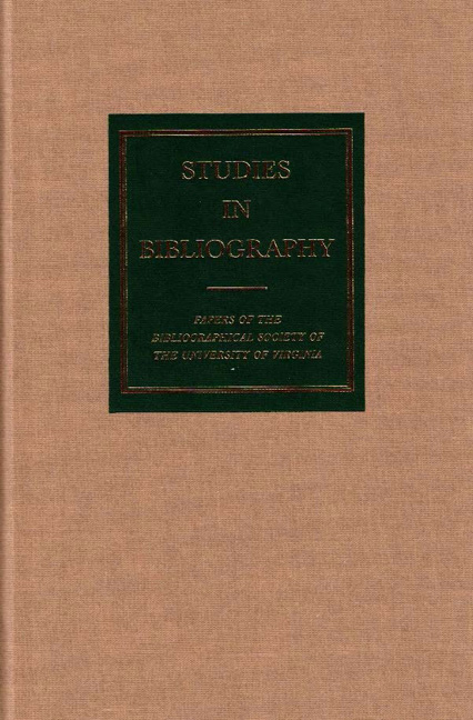 Cover for Studies in Bibliography