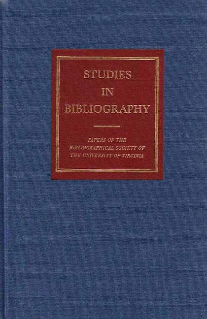 Cover for Studies in Bibliography