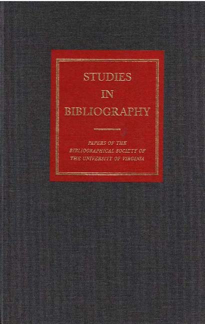 Cover for Studies in Bibliography